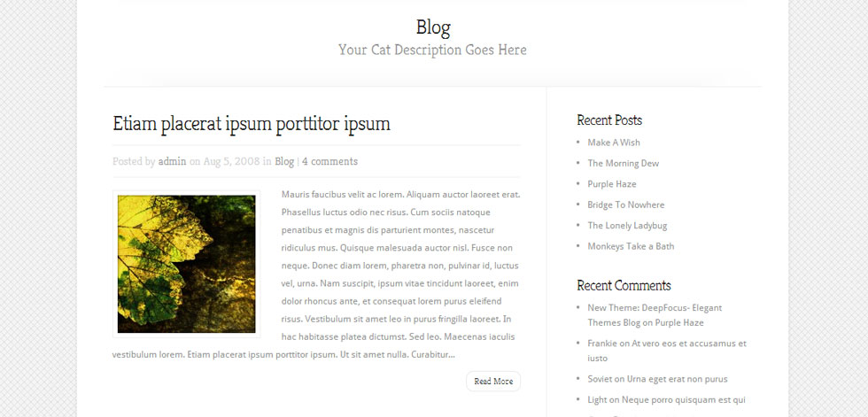 Blog post page