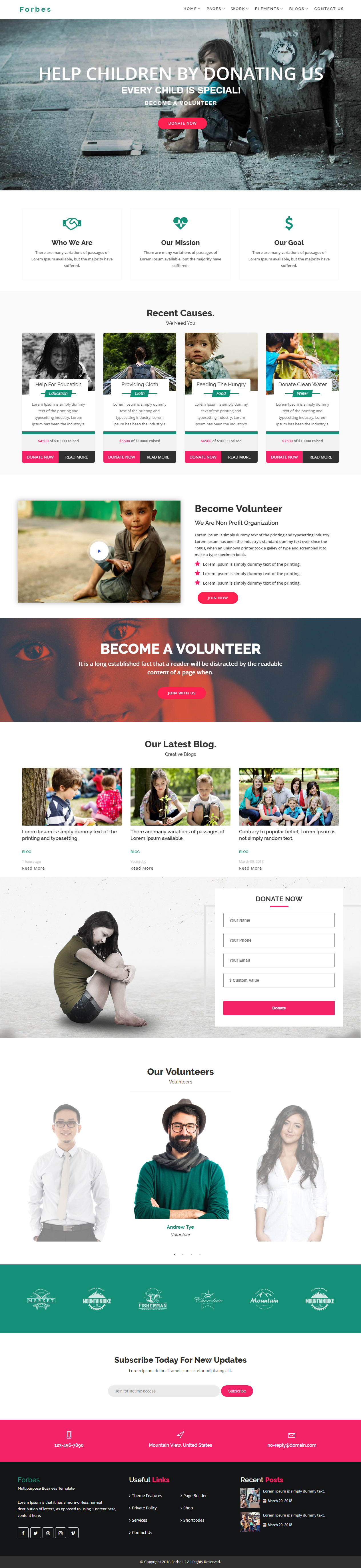 Forbes Charity Website Templates