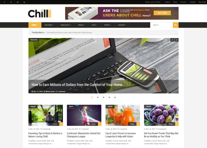 Chill News – Premium Responsive News/Magazine WordPress Theme