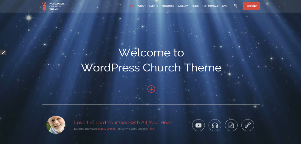 Welcome screen