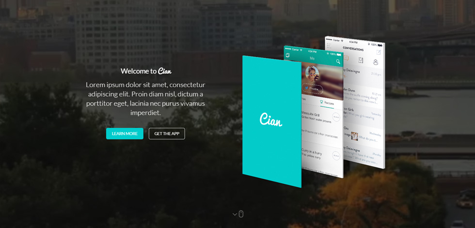 Welcome screen