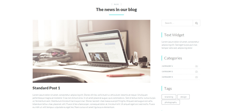 Blog post page