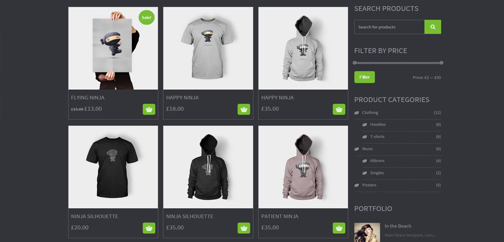 Shop page