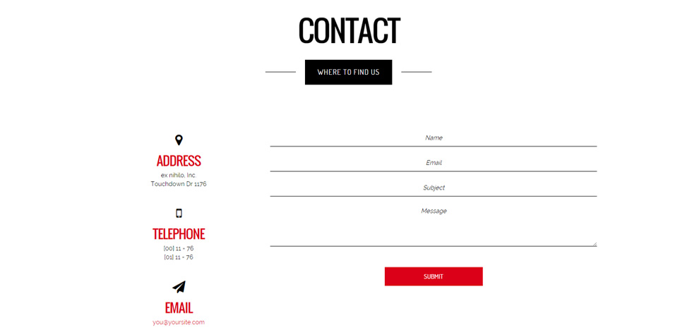 Contact page