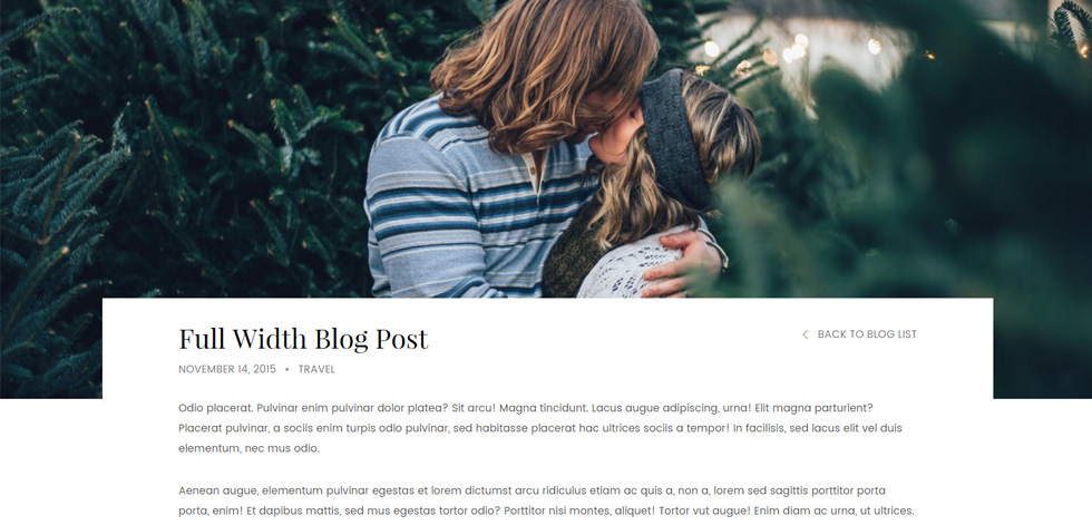 Blog post page