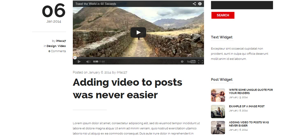 Blog Post page