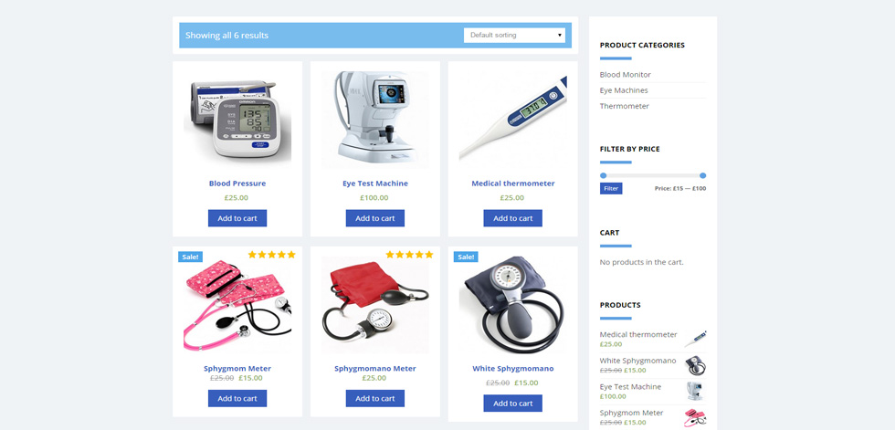 Shop page