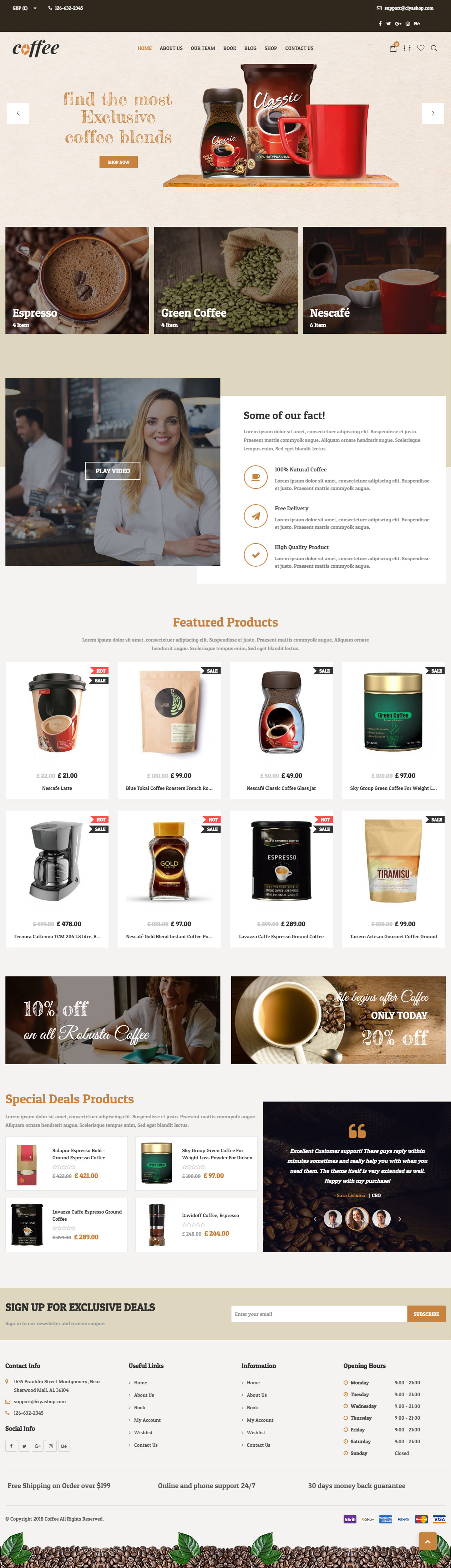 CiyaShop WordPress Coffee Shop Theme