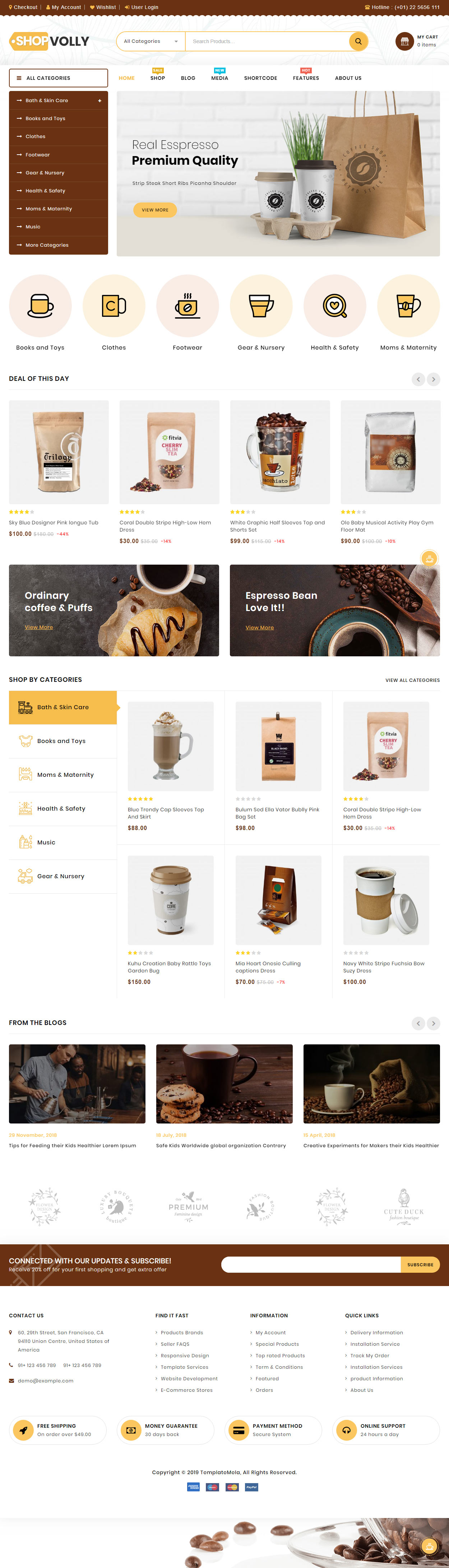 ShopVolly WordPress Coffee Shop Theme