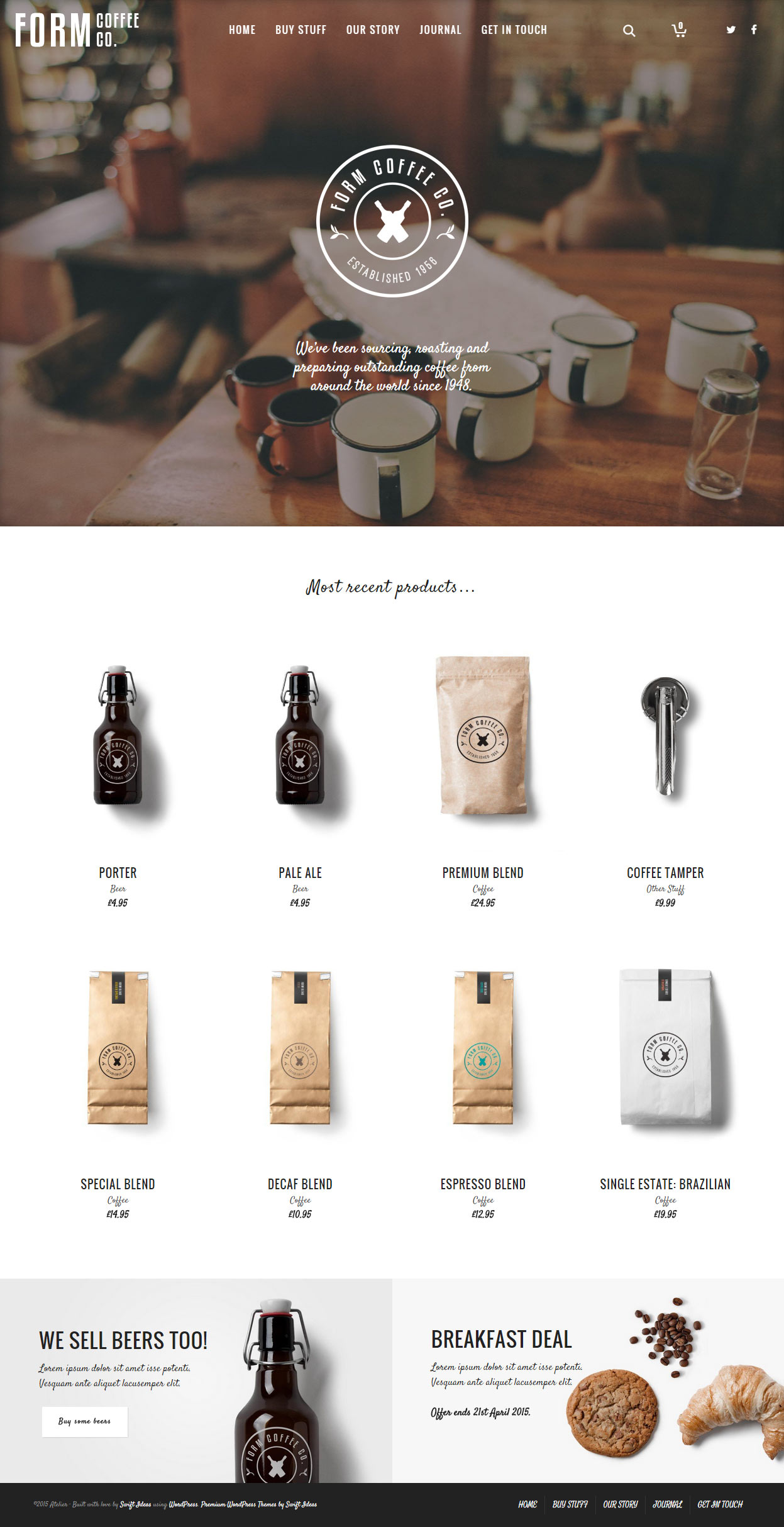 Atelier WordPress Coffee Shop Theme