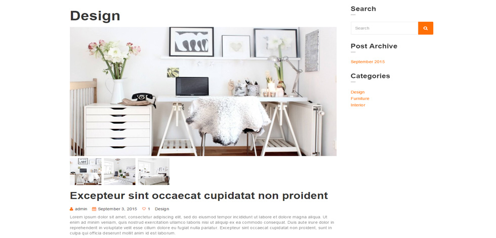 Blog post page