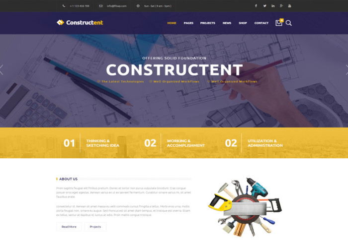 Constructent – Premium Responsive Construction WordPress Theme