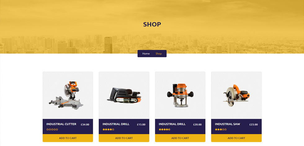 Shop page