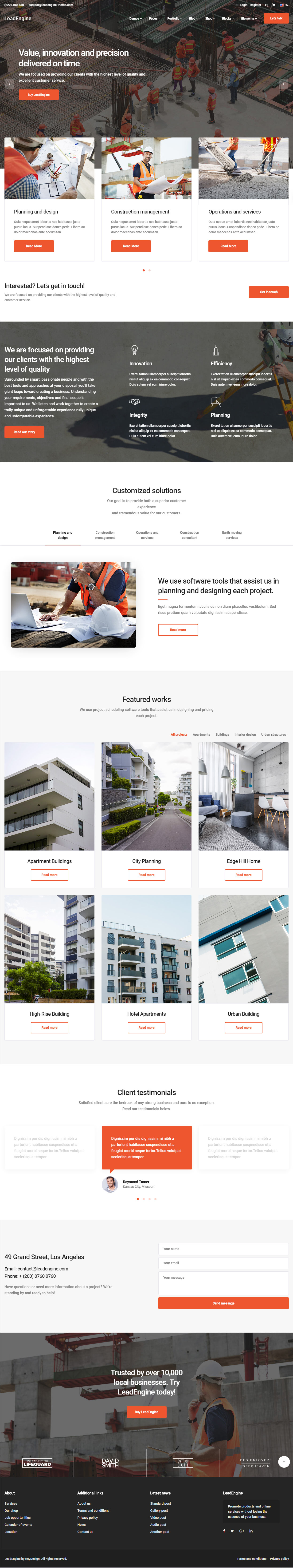 LeadEngine Construction Company WordPress Themes
