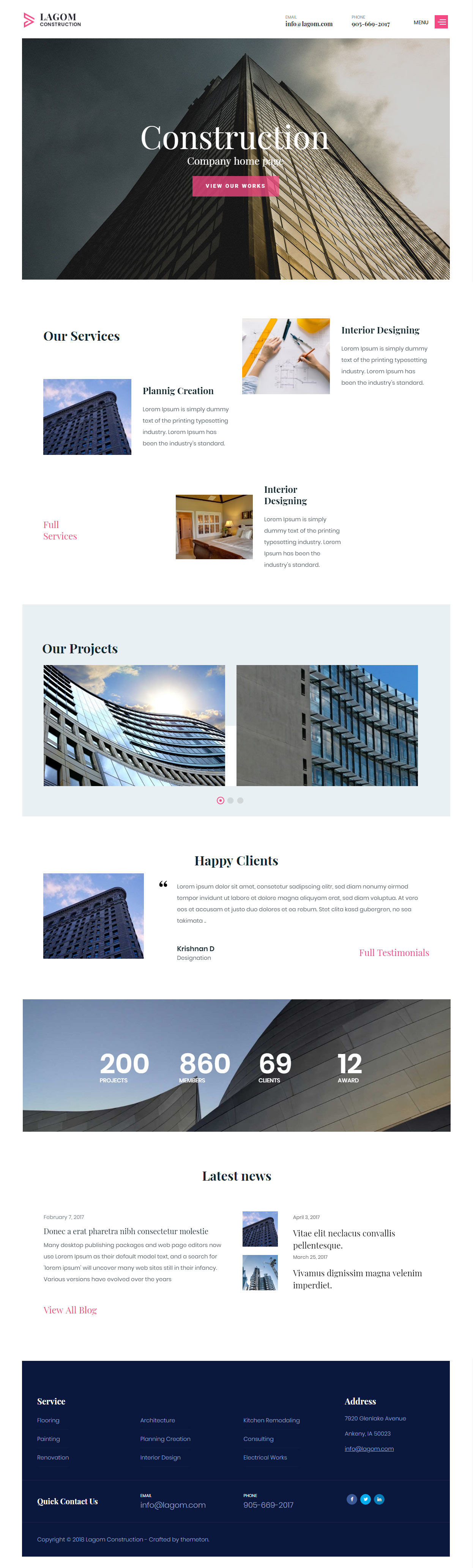 Lagom Construction Company WordPress Themes