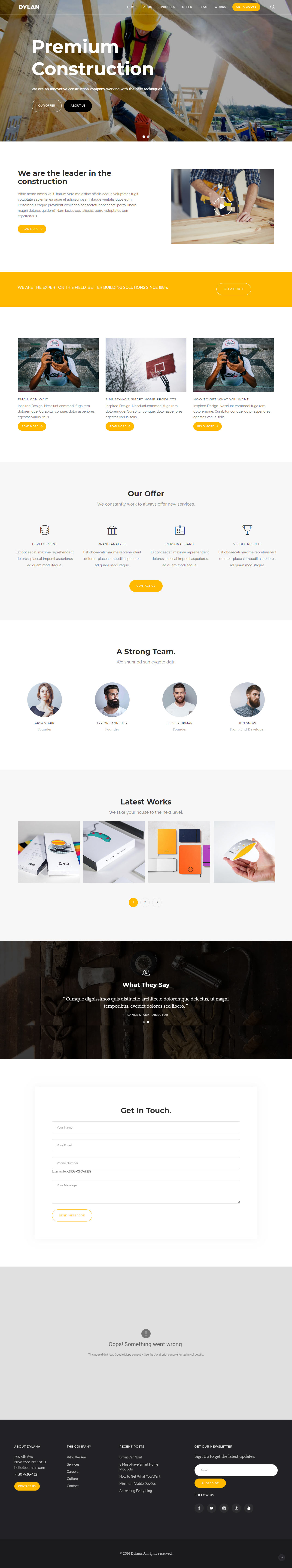 Dylan Drupal Construction Company Themes