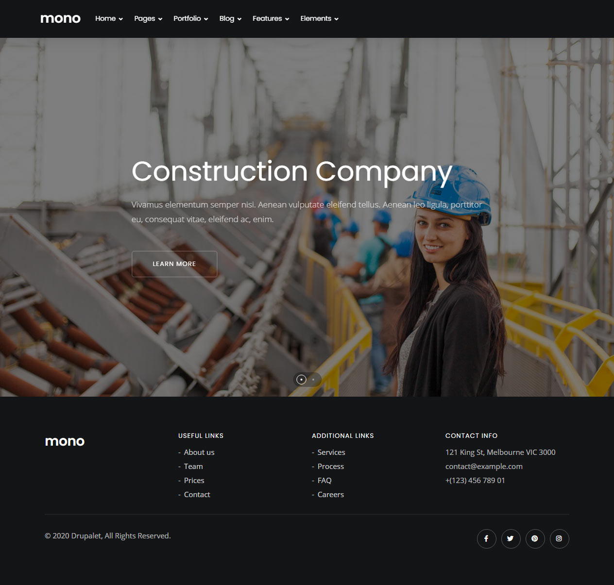 Mono Drupal Construction Company Themes