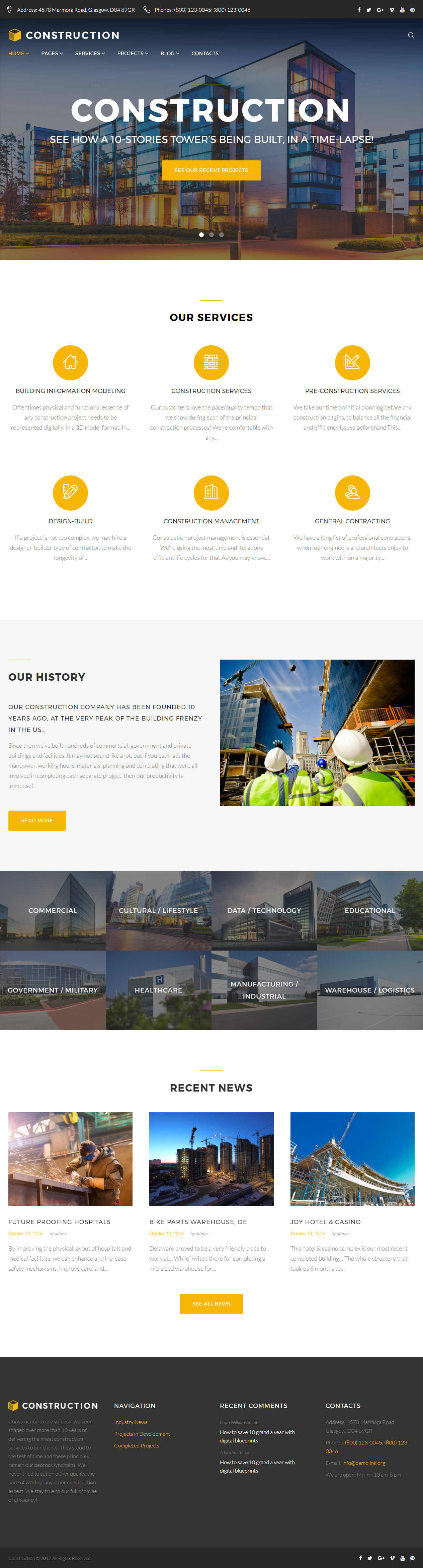 Monstroid2 Construction Company WordPress Themes
