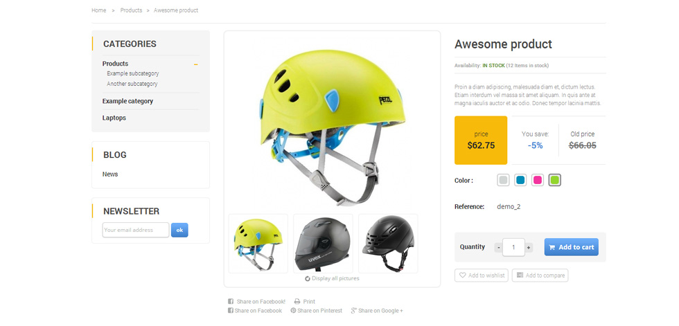 Product page