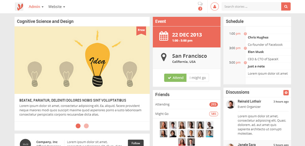 Events page