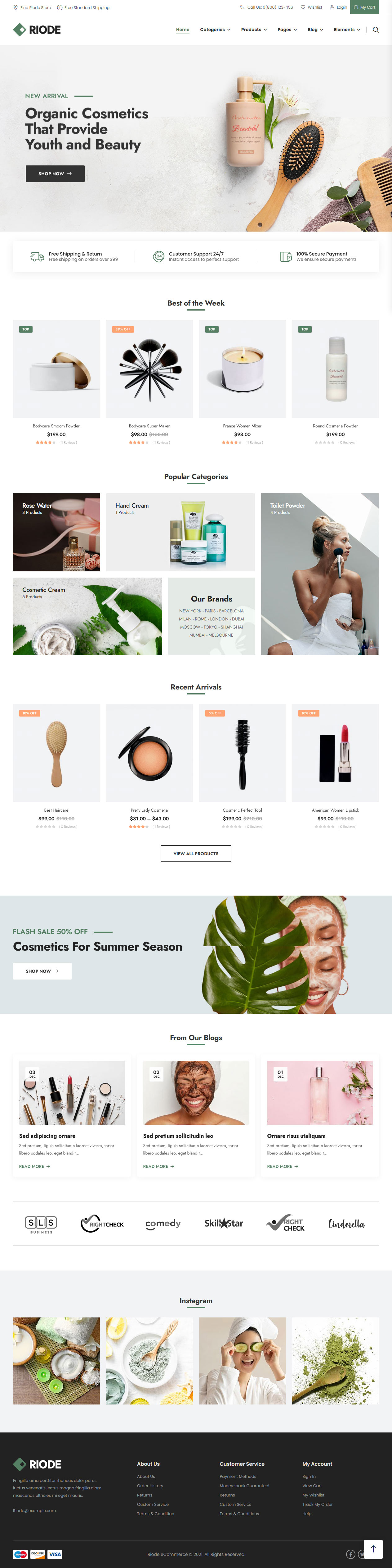 Riode WordPress Cosmetic Store Themes