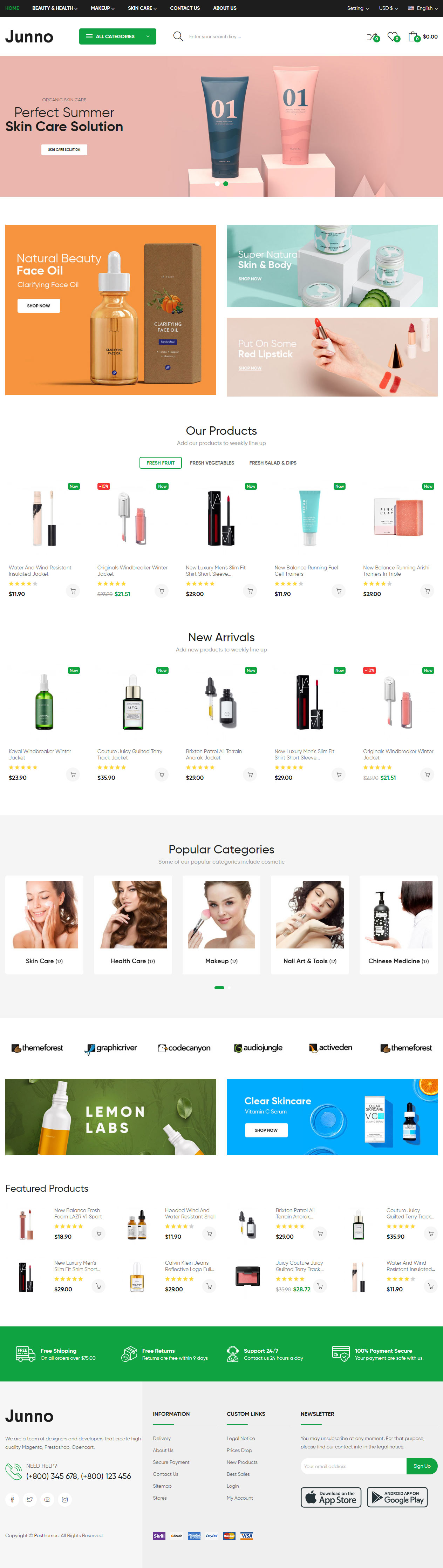 Junno Prestashop Cosmetics Theme