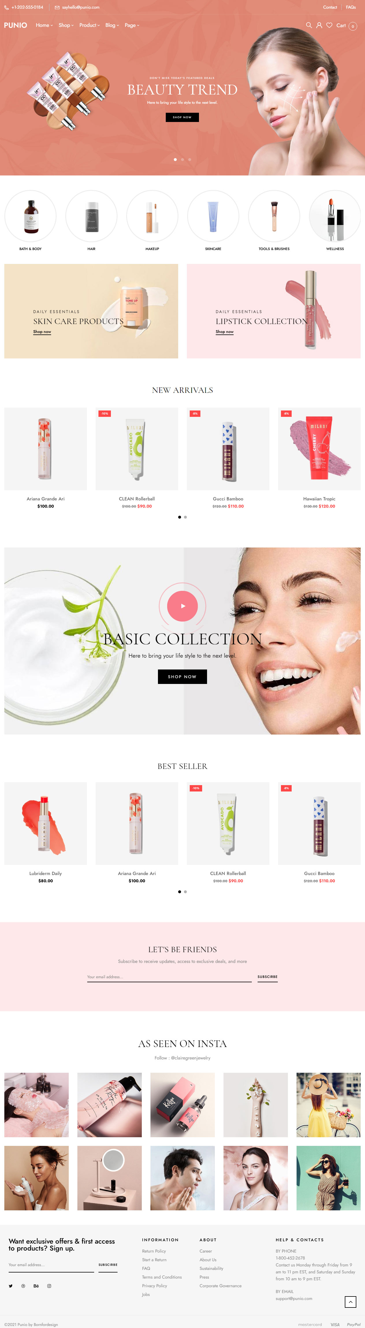 Punio WordPress Cosmetic Store Themes