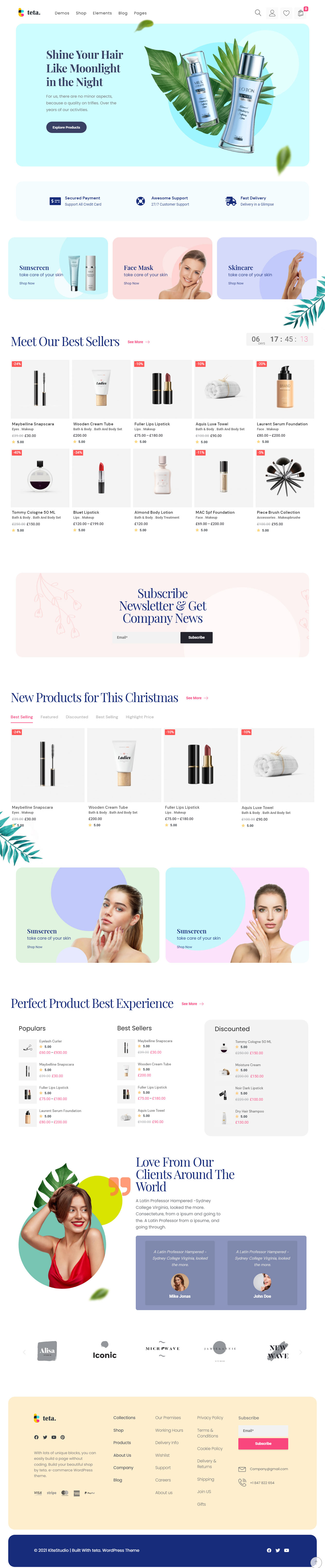 Teta WordPress Cosmetic Store Themes