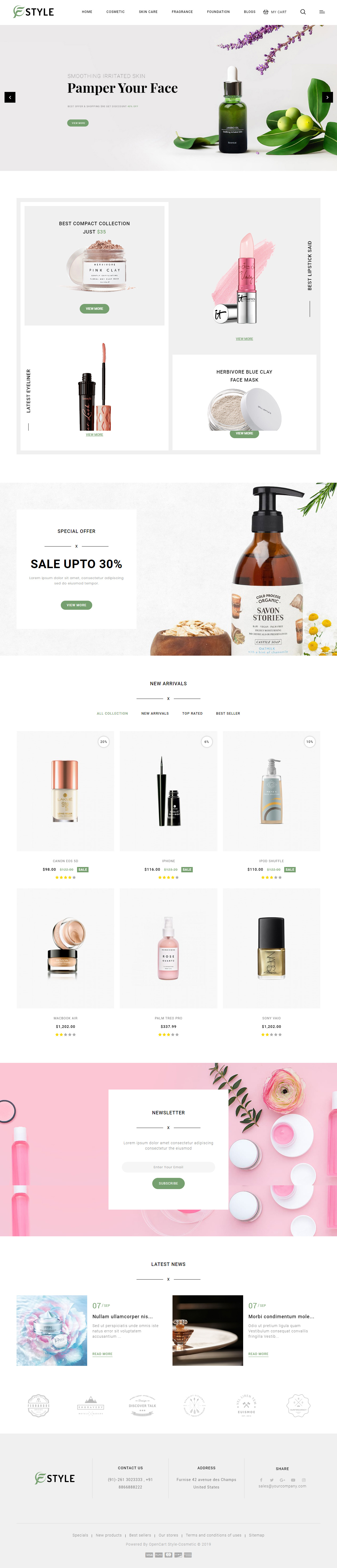 F-Style Opencart Cosmetics Template