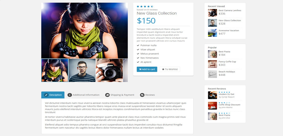 Product page