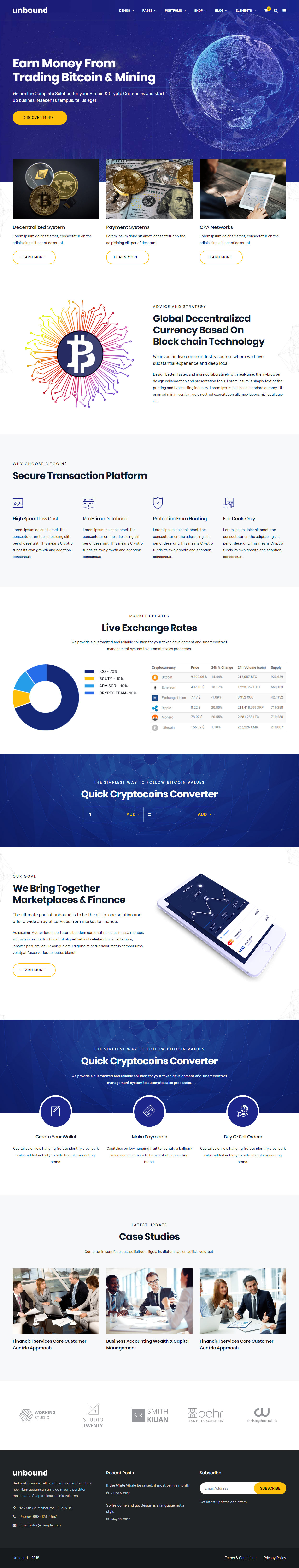 Unbound Bitcoin Trading WordPress Themes