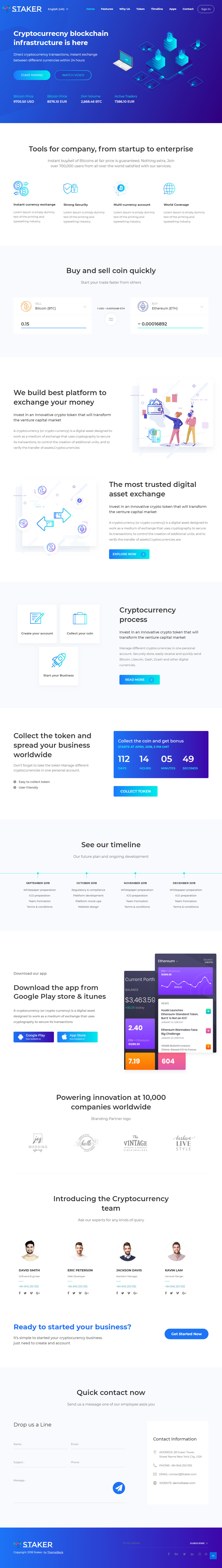 Staker Cryptocurrency HTML Templates