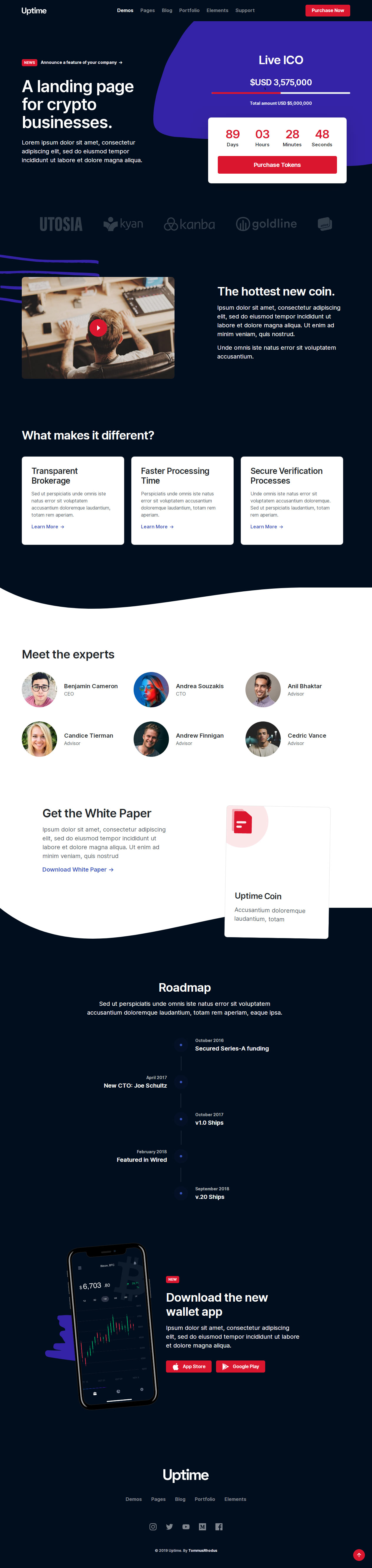 Uptime Cryptocurrency Exchange WordPress Themes