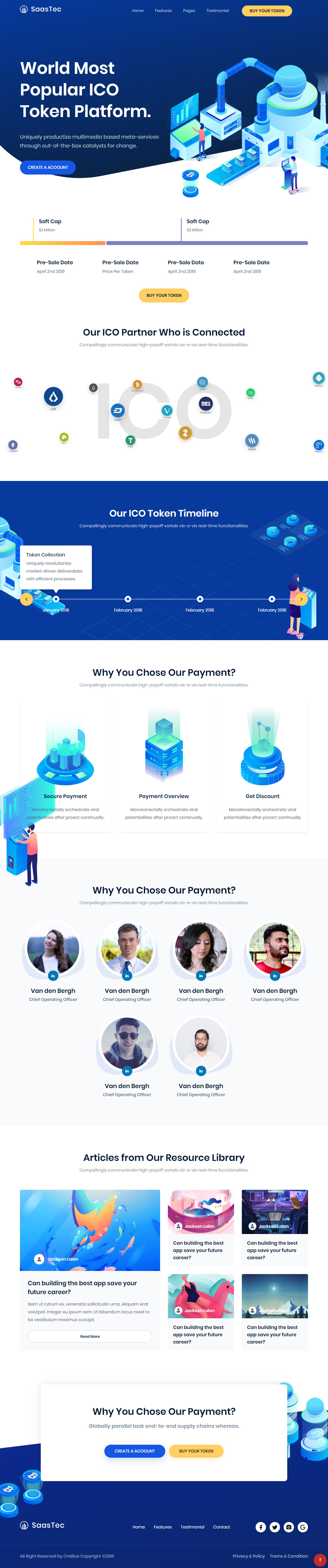 Saastec ICO Landing Page Templates