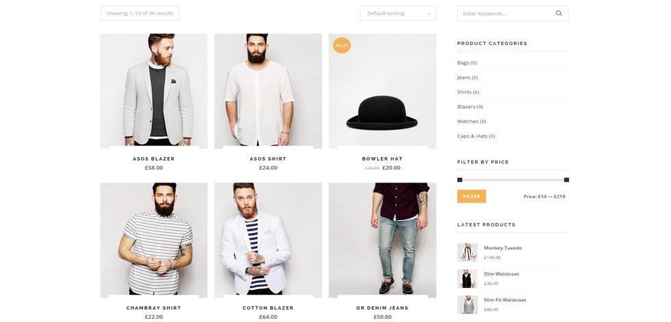 Shop page