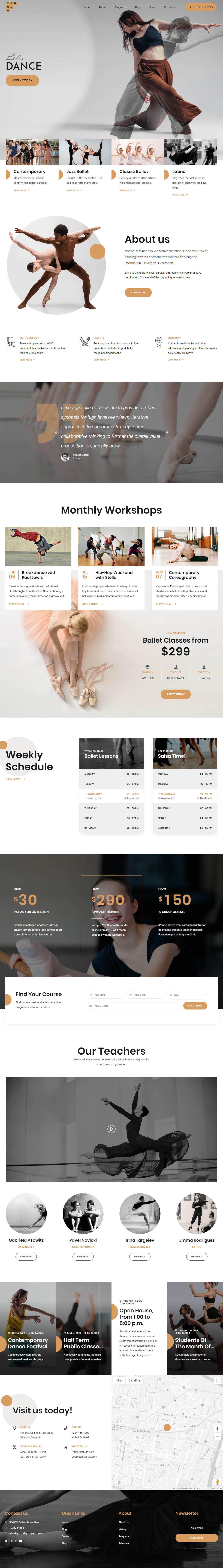 Tabula WordPress Dance School Theme
