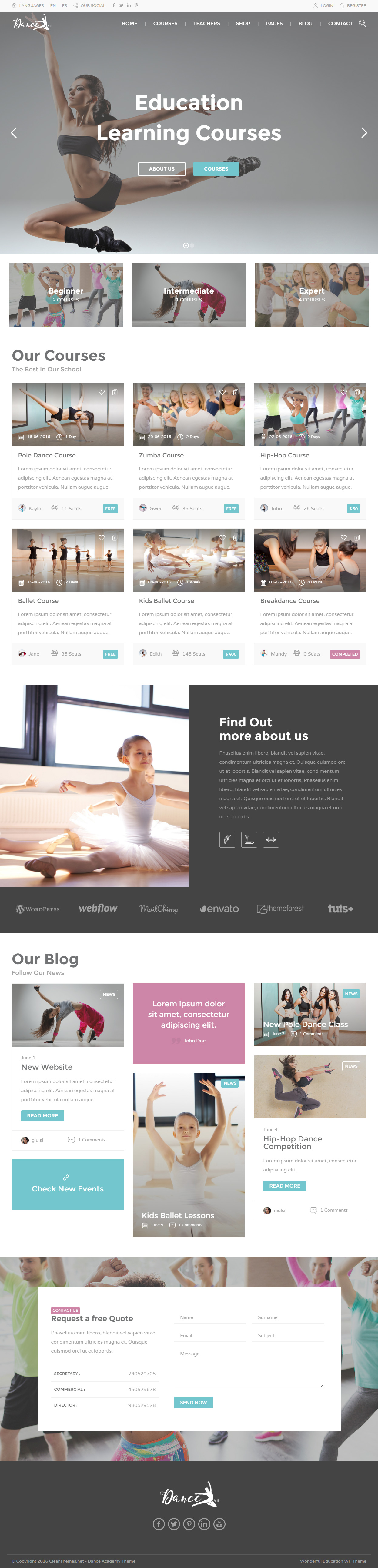 Education Pack WordPress Dance School Theme