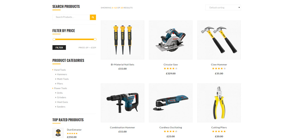 Shop page