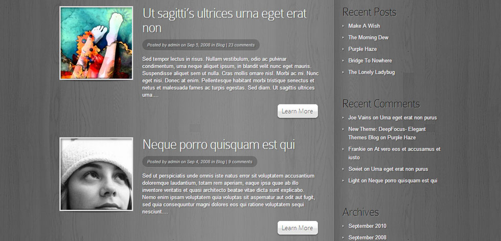 Blog page