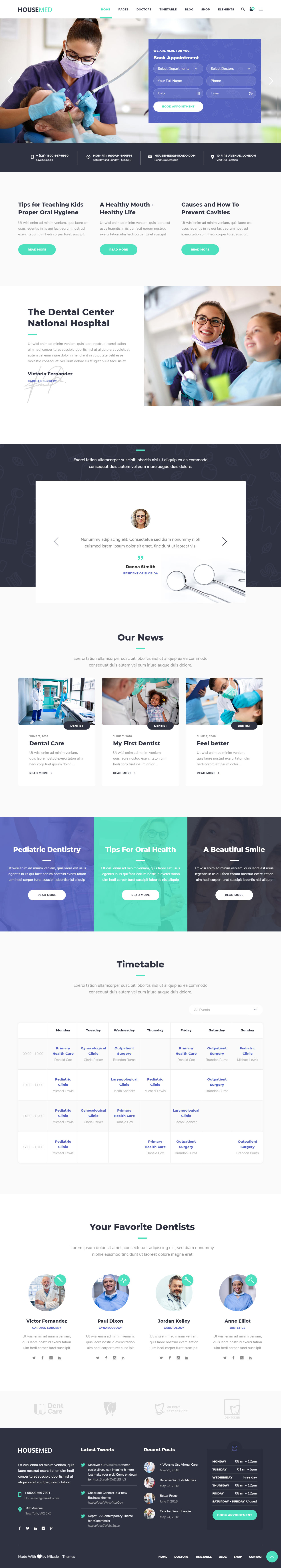 HouseMed WordPress Dental Themes