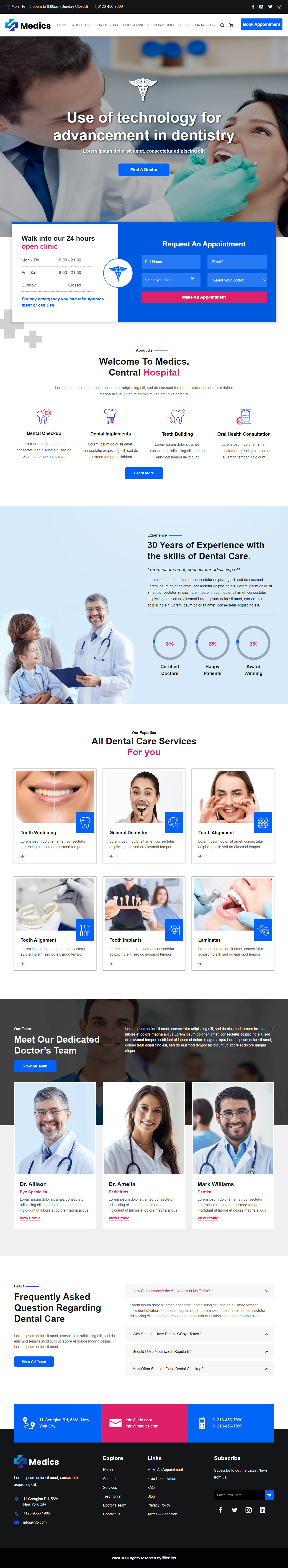 Medics HTML5 Dentist Templates