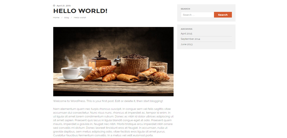 Blog post page