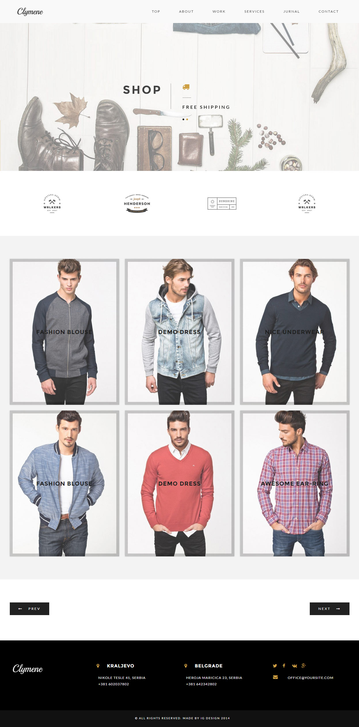 Clymene eCommerce Muse Theme