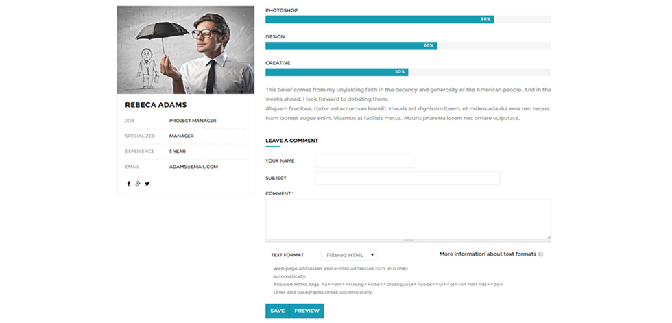 Teachers profile