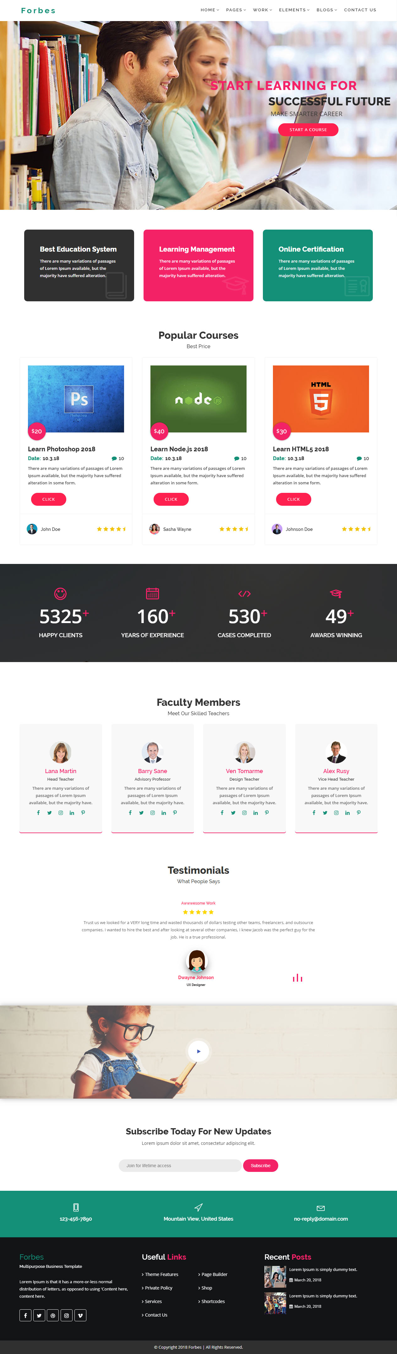 Forbes HTML5 Education Website Templates