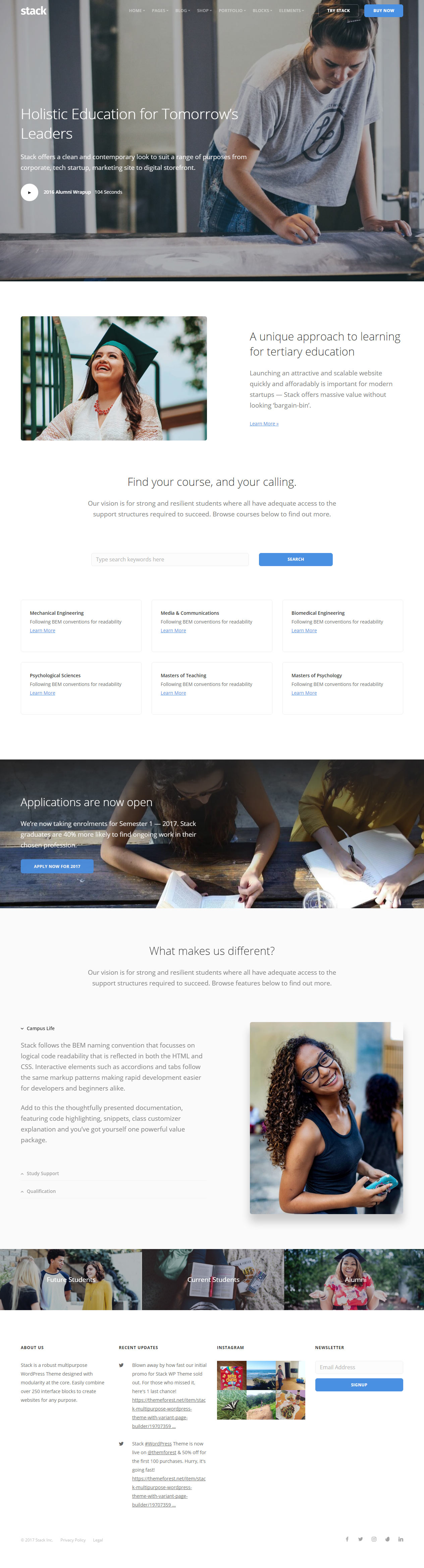 Stack WordPress Educational Themes for Schools