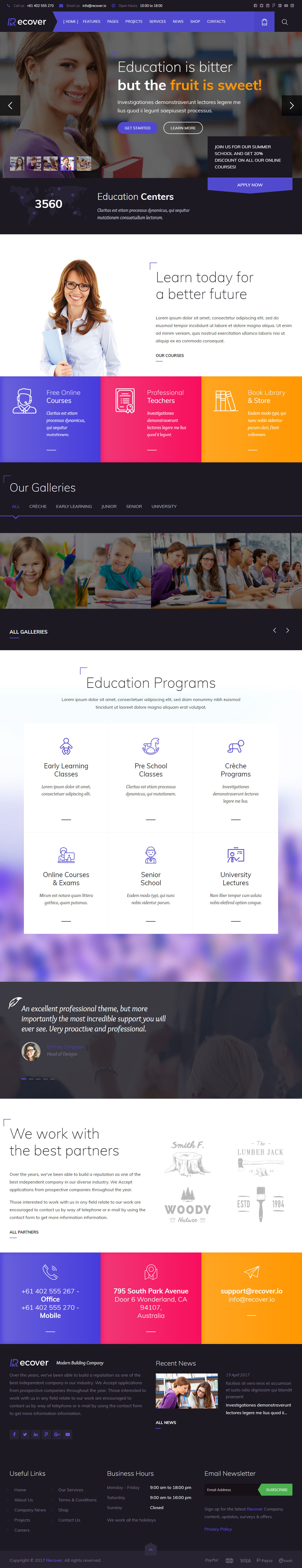 Recover Joomla Education Template