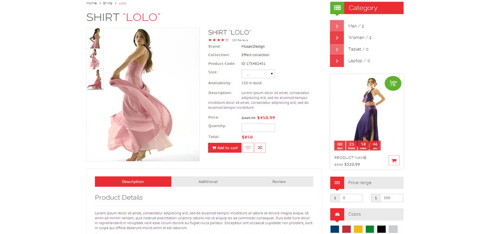 Product page