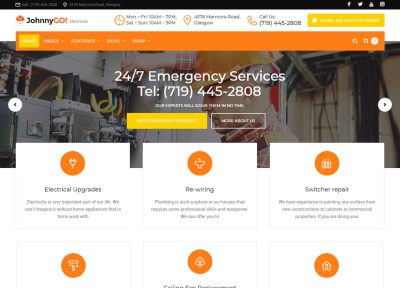 Latest Responsive WordPress Electrician Themes 2018