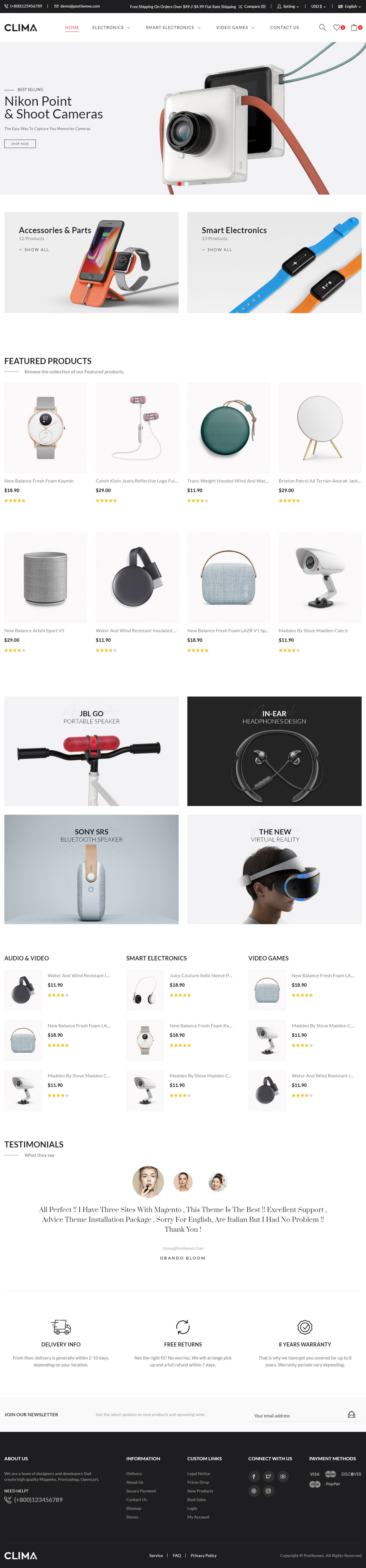 Clima Electronics Prestashop Theme